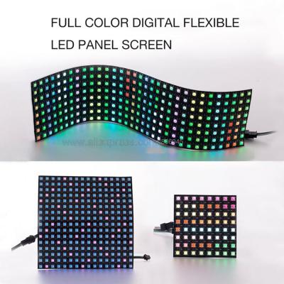 WS2812B RGB LED Digital Flexible Individually Addressable Panel Strip Light WS2812 8x8 16x16 8x32 Module Matrix Screen DC5V LED Strip Lighting