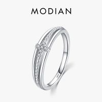 MODIAN 100 925 Sterling Silver Simple Faith Cross Ring For Women Size 5 6 7 8 9 Wedding Engagement Rings For Women Fine Jewelry