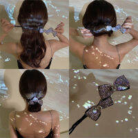 Caribbean sunshine ที่เกล้าผมมวยสำหรับผู้หญิง รูปโบKorean  diamond hair pin bow tie air clip Maruko hair rope