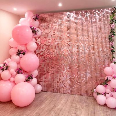 【YF】 Birthday Decoration Backdrop Curtain Sequin Wedding Background Baby Shower Glitter Adult Anniversary