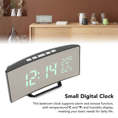 [Wondering] นาฬิกานาฬิกาปลุกดิจิตอลมีโหมดแสดงผลแบบ12/24H,เซ็นเซอร์แสงอัจฉริยะนาฬิกา LED หรี่แสงได้หน้าจอแบบโค้งสำหรับสำนักงานห้องนอนหอพัก