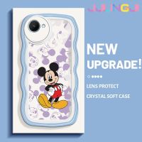 Jlingji เคสสำหรับ Realme C30 C30s Narzo 50i Prime เคสการ์ตูนแฮปปี้มิกกี้ดีไซน์ใหม่คอลอร์เดอร์ขอบคลื่นนุ่มเคสมือถือกันกระแทกแบบใสสร้างสรรค์เคสโปร่งใสลายกล้องถ่ายรูปซิลิก้าเจลฝาครอบป้องกัน