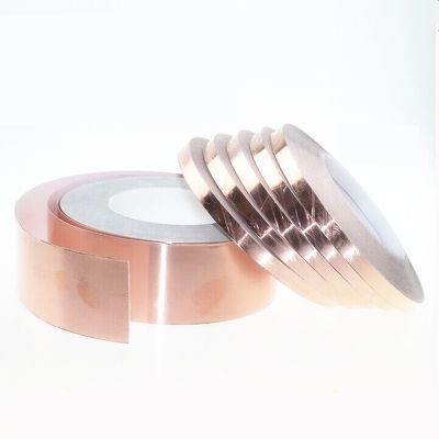 ♣ 1 Roll 30 Meters Single Side Conductive Copper Foil Tape Strip Adhesive EMI Shielding Heat Resist Tape High Temperature Tape