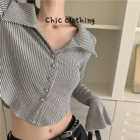 Chic Clothing เสื้อ เสื้อแขนยาว เสื้อผู้หญิง เสื้อแฟชั่นผญ คลาสสิค วินเทจ สบาย ล้ำสมัย WCS2393GVR 39Z230927