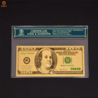 Creative Gifts Colored American Gold Money 100 Dollar Gold Foil Banknotes Fake Bills Souvenir Collection Free Shipping