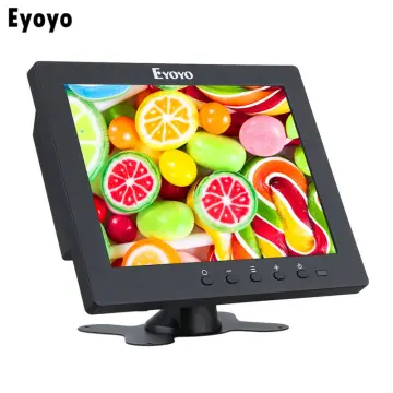 Eyoyo 8 inch Small Mini Monitor 1024x768 Resolution Car Rear View TFT LCD  Screen Display with HDMI/VGA/AV Video Input for PC DVD DVR CCD 140 Degree  Wide Angle Metal Housing 