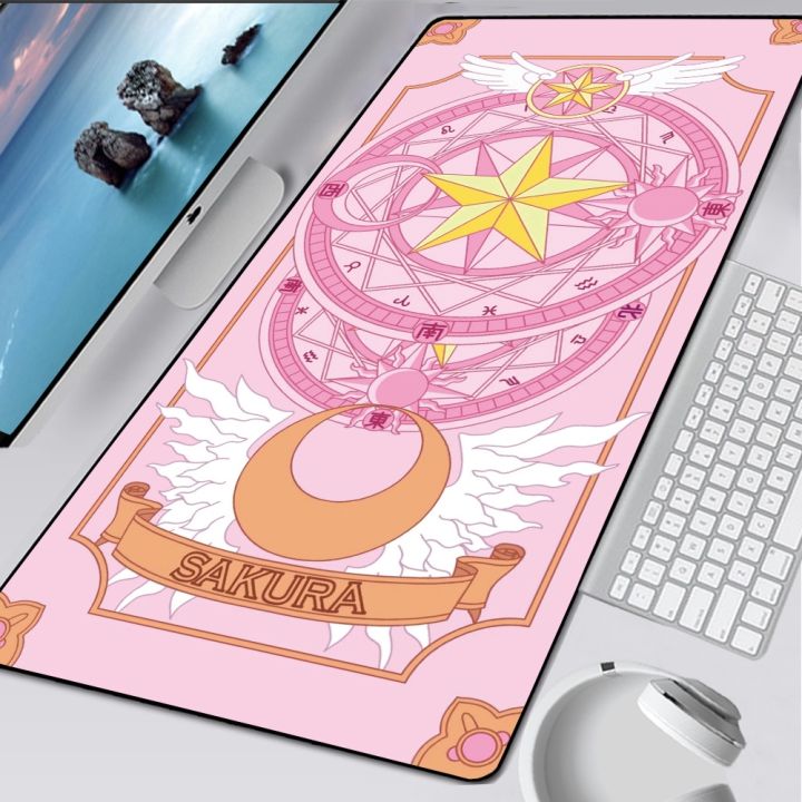 900x400-มม-cardcaptor-เชอร์รี่แผ่นตารางขนาดใหญ่ล้างทำความสะอาดได้สีชมพู-magic-wand-อะนิเมะ-900-400-ยางแล็ปท็อปเกมมิ่งแผ่นรองเมาส์กันลื่น-xxl