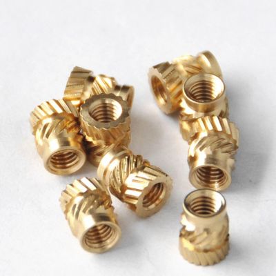 100/50pcs M3 M3*5.7-OD4.6 Brass Insert Nut Hot Melt Knurled Thread Embedment Heat Inserts Copper Nut Embed Holes for Plastic Nails Screws Fasteners