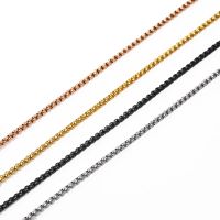 2MM 2.5MM 3MM Box Chains Stainless Steel Necklace DIY Long Necklaces Jewelry for Women Men Statement 45CM-75CM