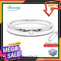 JWL03 แหวนผู้หญิง Beauty Jewelry แหวนเงินแท้ 925 Silver Jewelry ประดับเพชร CZ 2 MM ทรงปลอกมีด รุ่น RS2248-RR เคลือบทองคำขาว แหวนทอง แหวนแฟชั่น