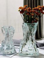 Creative Luminous Glass Vase Living Room Decoration Office Glasses for Plant Fresh Flower Home Interior Decor Modern Art Gift