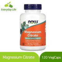 [Exp2026] แมกนีเซียม NOW Foods Magnesium Citrate 120 Veg Capsules