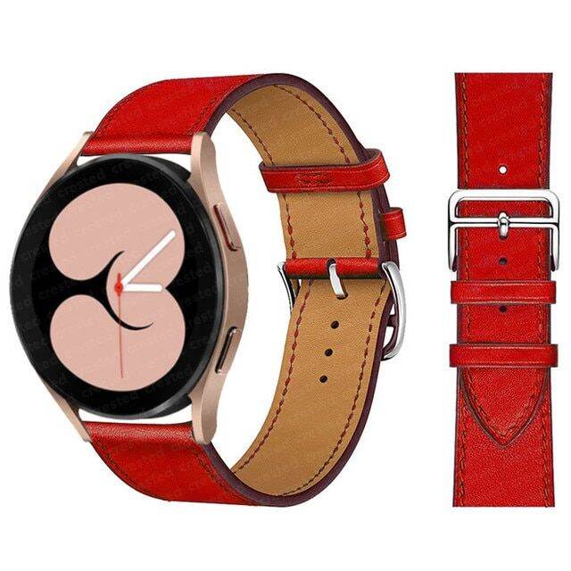 20mm 22mm Leather Band For Samsung Galaxy watch 5/pro/4/classic 44mm
