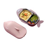 Fish Shaped Stainless Steel Baby Dinner Plate Bento Box Heat Preservation Food Container Lunch Box Portable Insulation Food Box