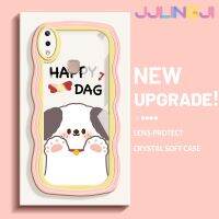 Jlingji เคสสำหรับ VIVO Y85 V9 V9เยาวชน V9 Pro แฟชั่น Happy Dog ลายคลื่นกันกระแทกแบบใสนิ่มเคสมือถือโปร่งใสลายกล้องถ่ายรูปความคิดสร้างสรรค์เคสป้องกันซิลิกาเจล