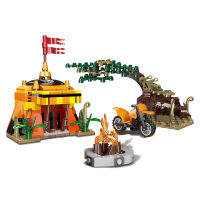 City Adventure Camp Tree House The Jungle Explore Survival tribe Helicopter Boat Building Blocks Bricks mini toys Figures kids