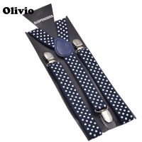 【YF】♗♀✔  women/men/adult Braces Elastic Dot navy bule Suspender 1inch wide  mix Y- back Suspenders Wholesale