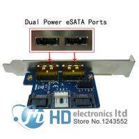 แบบ Dual Power Over Esata (ESATA + USB) เพื่อ SATA แบบคู่อะแดปเตอร์,2 SATA ถึง2การ์ด Esata พลังงาน