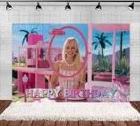 Barbie princess Birthday theme backdrop banner party decoration photo photography background cloth