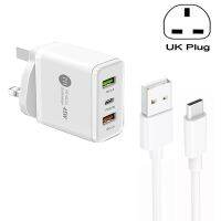 45W PD25W + 2 X QC3.0 USB พอร์ตชาร์จ USB Type-C,UK Plug