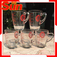 แก้วตวง แก้วชงกาแฟ มีสเกล ลาย The Sun และ Canation ขนาด8ออนซ์ หรือ 250มล.จำนวน 5 ใบ