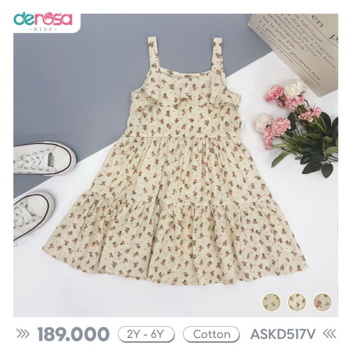 Váy bé gái DEROSA KIDS chất liệu cotton 2 - 6 tuổi ASKD517V ...