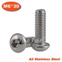 10pcs/lot ISO7380 M6x30 Stainless Steel A2 Hexagon Socket Button Head Screws