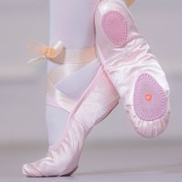 hot【DT】 Fashion Kids Ballet Shoes Gymnastics Canvas Split Suede Sole With for Practise