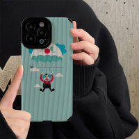 เคสโทรศัพท์ลายการ์ตูนตัวตลกร่มชูชีพสำหรับ iPhone 14/13/12/11 Pro Max 12 13 Mini 6 6S 7 8 Plus X XR XS Max ปลอกหลังแฟชั่นที่สร้างสรรค์กันกระแทกเคสโทรศัพท์พร้อมเลนส์คลุมทั้งหมดฝาครอบป้องกันกล้อง