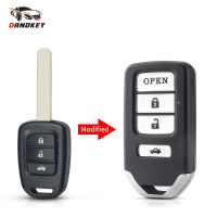 [More Suitable] Dandkey สำหรับ Honda FIT XRV VEZEL CITY JAZZ CIVIC HRV เปลี่ยนดัดแปลงพับพลิกรถ Remote Key Shell Blank Fob 2/3ปุ่ม