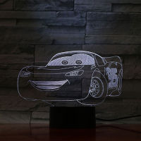 ดิสนีย์การ์ตูน3D LED ไฟกลางคืนสำหรับเด็กรถยนต์3 Ramonp Lightning McQueen 3D โคมไฟห้องนอนตกแต่ง L Ampara ของขวัญคริสต์มาส