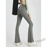 【hot sale】✤❃ C04 Fit.HER Small Bell-bottom Pants Womens Spring And Autumn High-waist Slimming Black Elastic Micro-launched Pants Yoga Shark Bottoming Horseshoe Pants