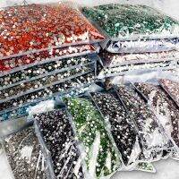 【lz】ↂ▥▲  Flatback cristal AB vidro não Hotfix strass Nail Art decorações cola brilhante em Strass atacado grande pacote em massa