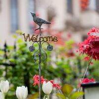 【จัดส่งภายใน 24 ชม】▶️นกเหล็กยินดีต้อนรับเซ็นเดิมพันสวน Iron Bird Welcome Sign Garden Stakes for Outdoor Garden Decor