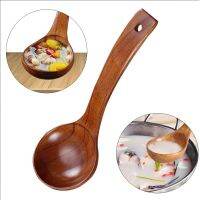 Long Handle Utensils Ramen Tableware Wooden Spoon Kitchen Supplies Natural Soup Scoops