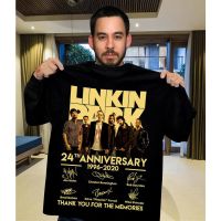 ✨ HGJ เสื้อยืดแขนสั้นใหม่ Linkin Park Rock Band 24Th ครบรอบ1996 ลายเซ็นเสื้อยืดขนาด M 3XlS-5XL แฟชั่นแขนสั้นผ้าฝ้าย