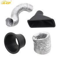 Car Universal Cold Air Intake Pipe Kit for Front Bumper ABS Plastic Turbo Air Funnel Inlet Kit for Brake Cooling Wires Leads Adapters