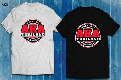 AKA Thailand Gym Logo Muay Thai black White Men T-shirt man cotton fashion teeshirt summer brand plus size
