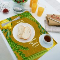 Linen Sukkot Place Mats Je Festival Lulav Hadass Aravah g Placemat Home Dining Room Kitchen Table Decoration