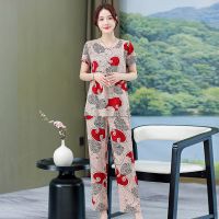 【DT】hot！ Pant Sets for Blouses 2023 New Print 2 Piece Outfit Korean