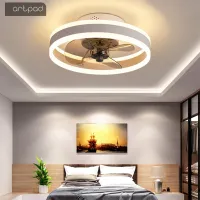 Artpad Ceiling Lamp Light Bulb with Fan on the Remote Control Chandelier 6 Shaded Bedroom Lamplas 24W Adjustable Exhaust Fans