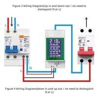 Din Rail Power Energy Meter Electronic Kwh Meter Wattmeter Multi Digital Ammeter Voltmeter AC 50-300V 100A