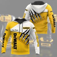 （ALL IN STOCK XZX）  DeWalt 3D All Over Printed Custom Name T-Shirt Sweatshirt Hoodie Bomber 562  (Free customized name logo for private chat, can be changed with or without zipper)