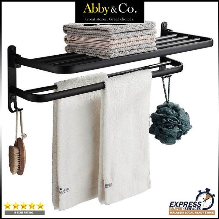 Abby & Co Premium Aluminium Towel Bar Rack Bathroom Towel Rack Holder