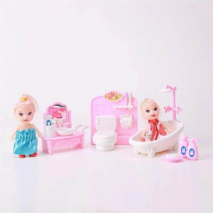 ขายดีน่ารักน่ารัก-kawaii-สีชมพู10-items-ล็อตบ้านตุ๊กตาจิ๋วหัวลูกบิดคริสตัล-kids-toys-ครัวทำอาหารสิ่งที่สำหรับ-barbie-เกม