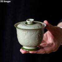 Gaiwan Tureen ชุดกังฟูนูนเคลือบน้ำผึ้งสำหรับใช้ในครัวเรือนเครื่องผลิตที่ละเอียดอ่อน