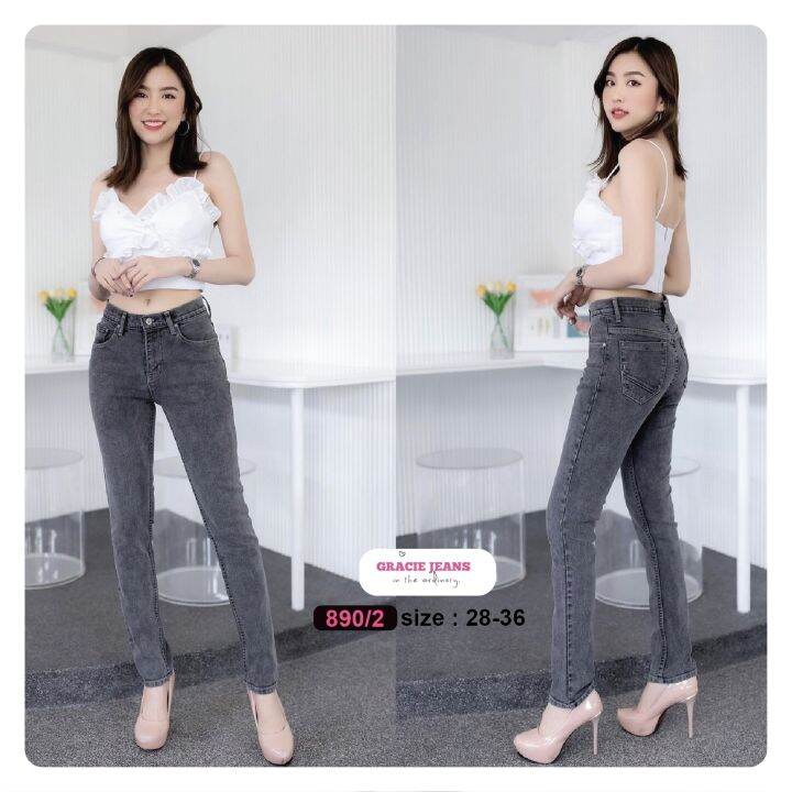 lona-jeans-กางเกงยีนส์ขาเดฟ-ผ้ายืด-เอวสูงกลาง-รุ่น-890-เป้าซิป-กางเกงขายาว-ผ้ายืดเยอะ-ใส่สบาย-เก็บสะโพก-ต้นขา-กางเกงยีนส์ผู้หญิง-ทรงสวย