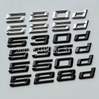 NEW Old Font Numbers Letters 520d 523d 525d 530d 535d 540d 550d Top ABS Emblem for BMW 5 Series Car Trunk Nameplate Logo Sticker