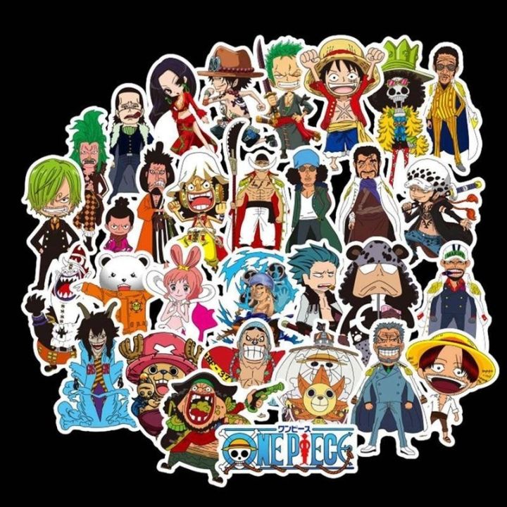 สติกเกอร์-pvc-รูปการ์ตูน-one-piece-สำหรับติดรถยนต์-48-ชิ้น