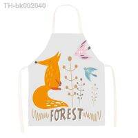 ▤☃✔ 1Pcs Kitchen Apron Cartoon Animal Printed Sleeveless Cute Fox Aprons for Men Women Home Cleaning Tools 55x68cm Pinafore Delantal